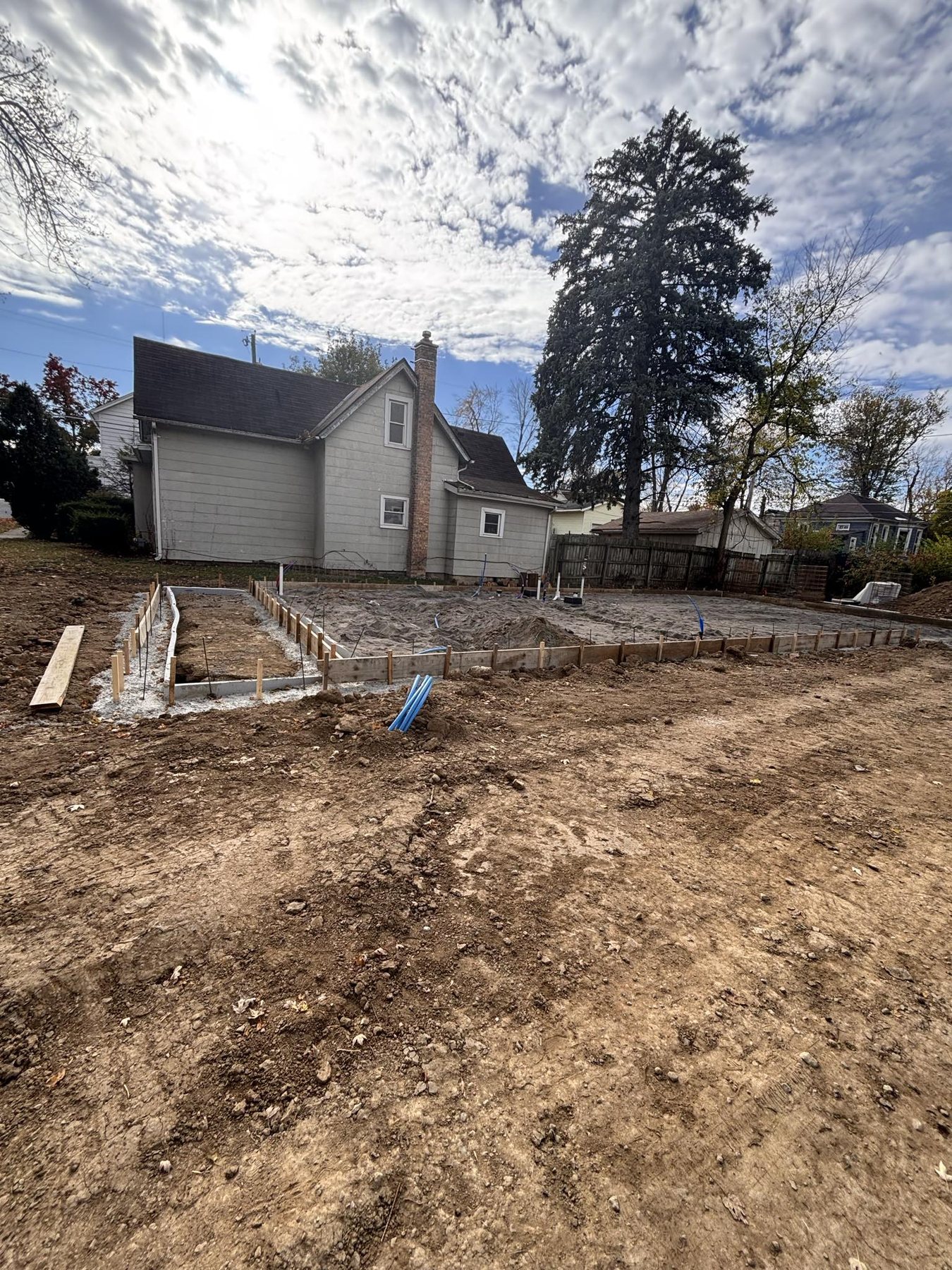 Concrete footings for a new house